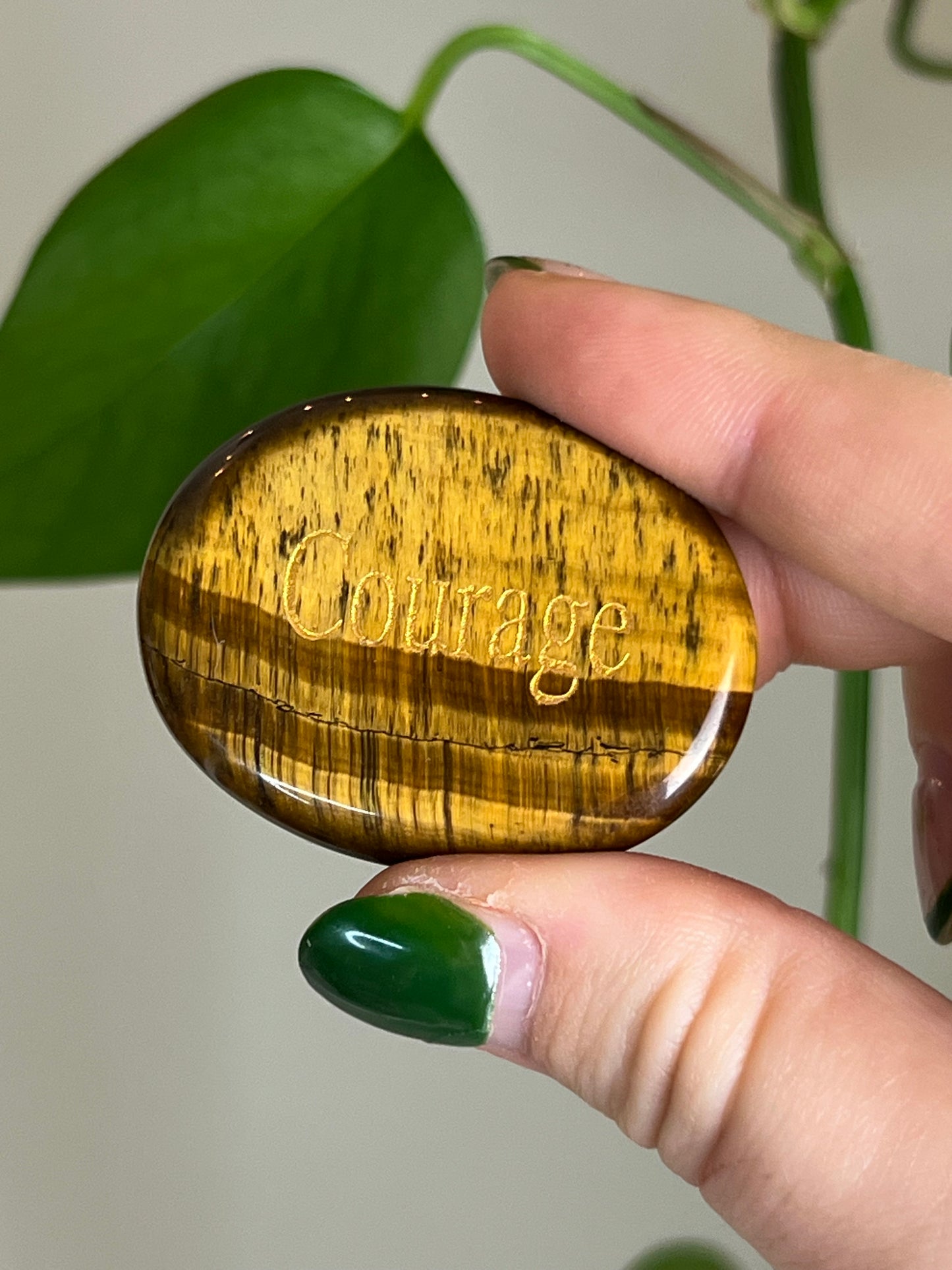 Tigers Eye Affirmation Stone - Courage