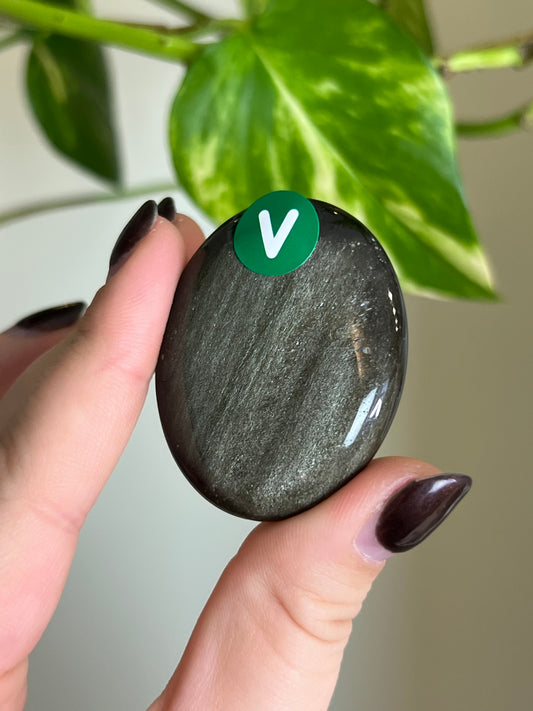 Gold Sheen Obsidian Small Palm Stone - V