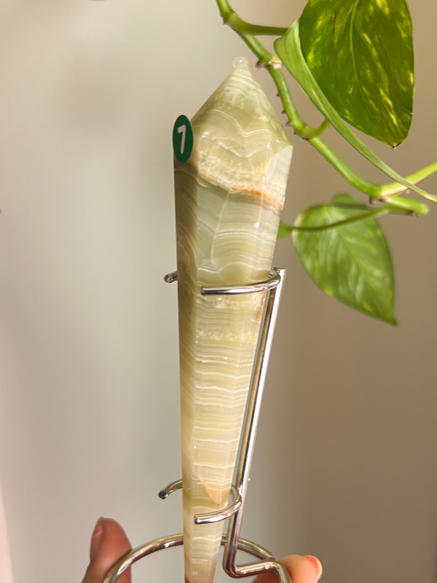 Green Banded Onyx Wand - 7