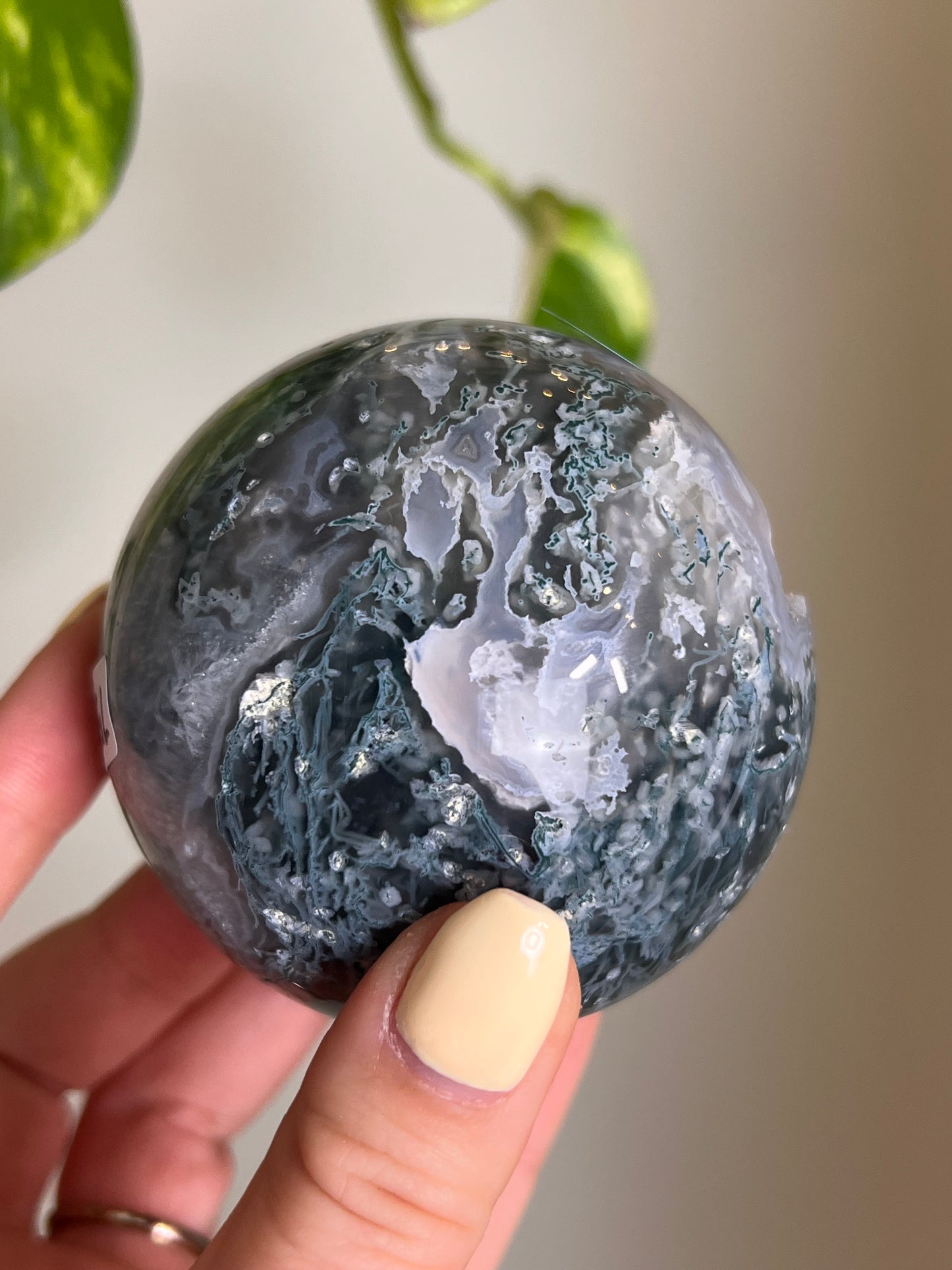 Moss Agate Druzy Sphere - D