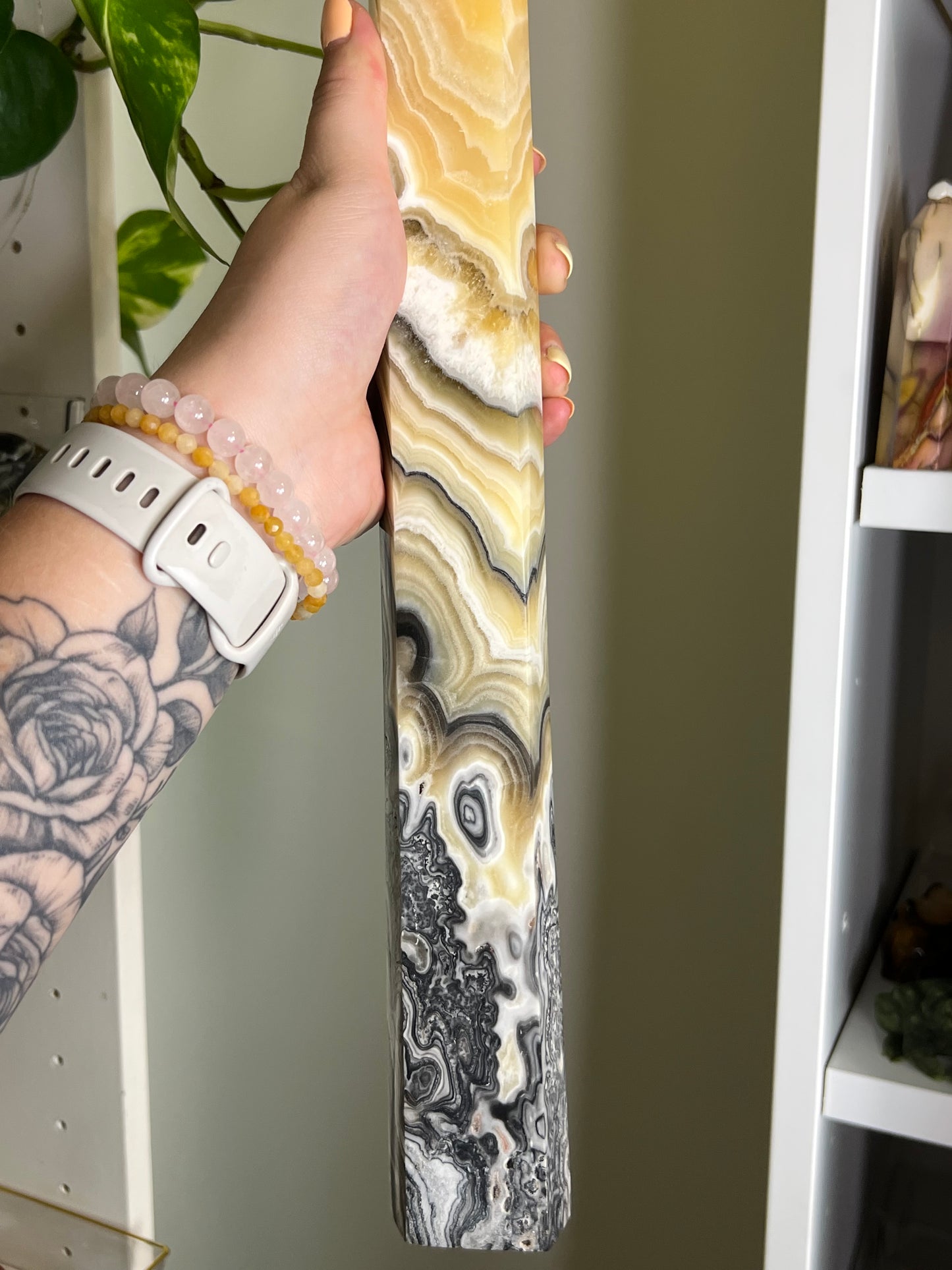 Zebra Calcite Tower - 18 Inches