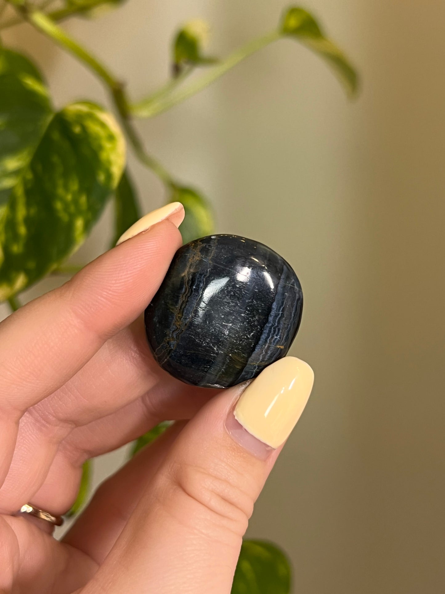 Blue Tigers Eye Button