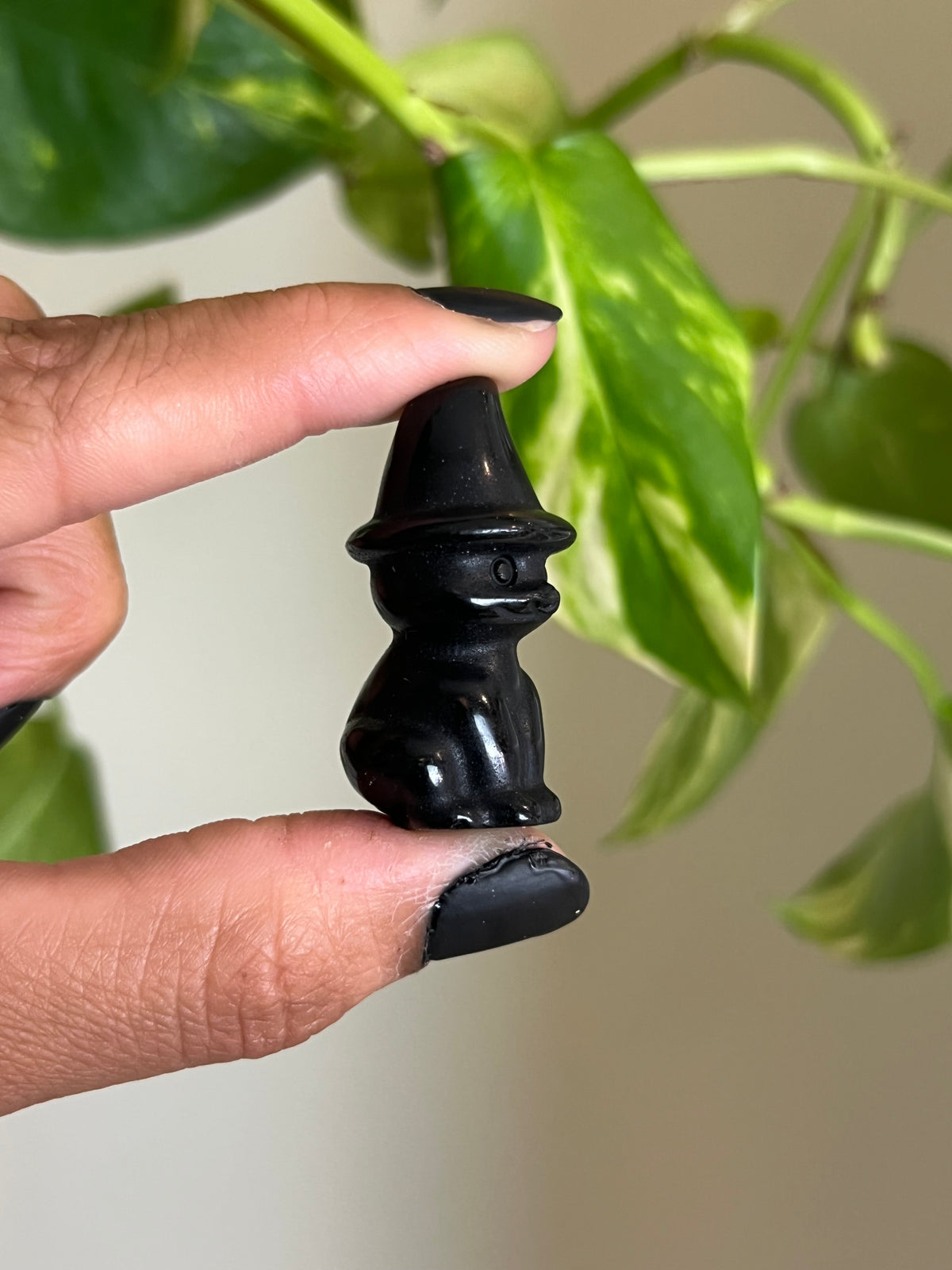 Black Obsidian Witchy Small Cat