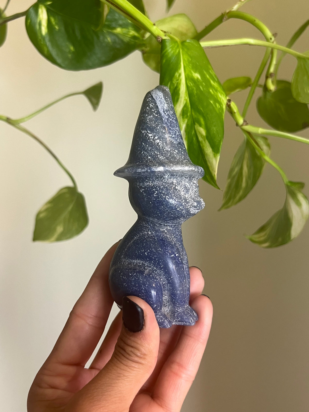 Blue Aventurine Witchy Cat