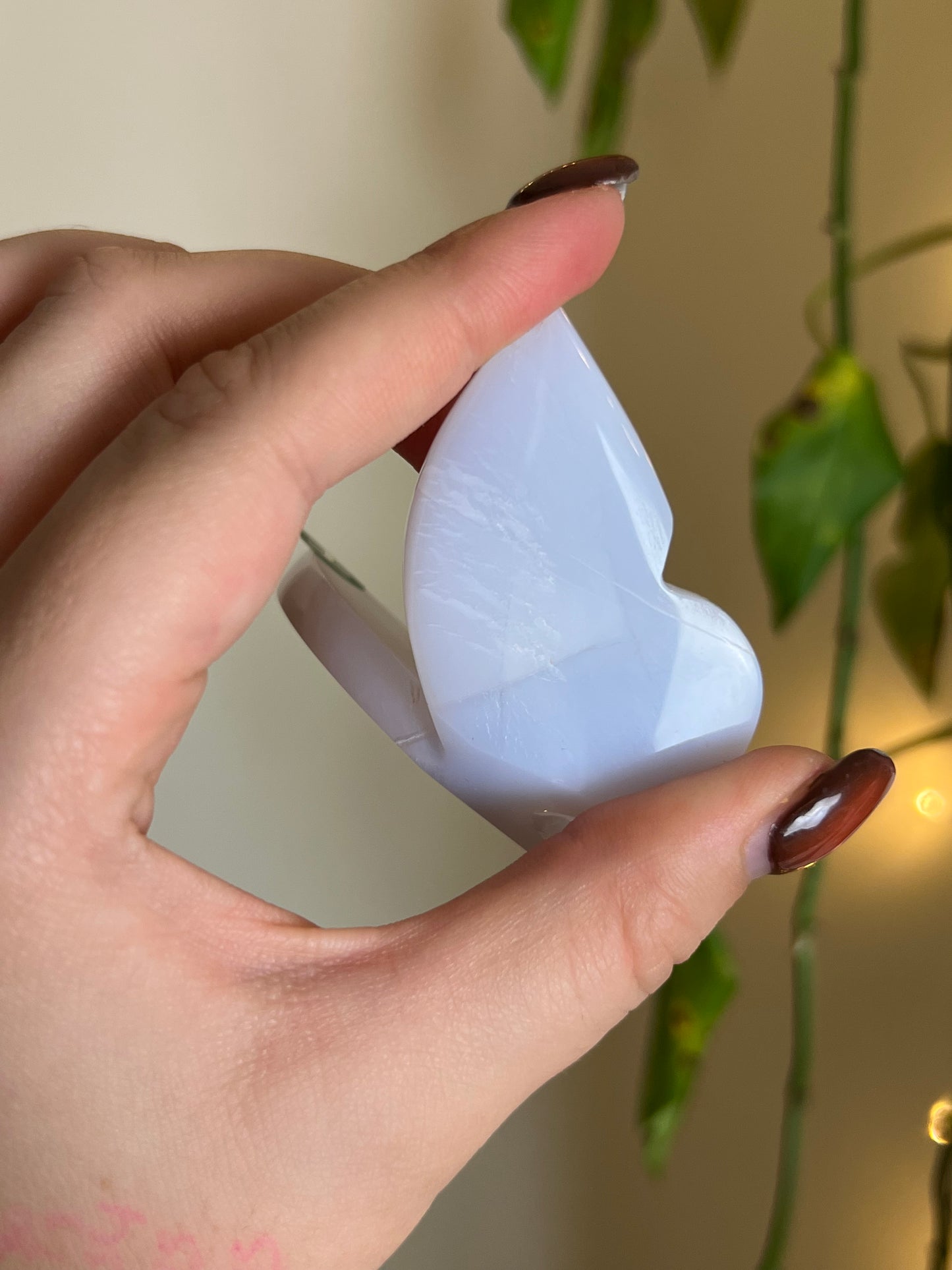 Pastel Blue Chalcedony 3D Butterfly - H