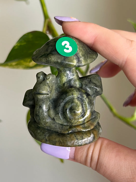 Jade Snail Under Mushroom - 3