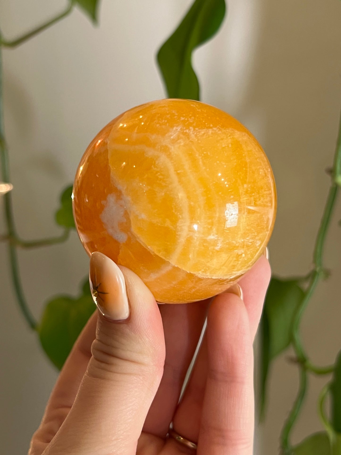 Orange Calcite Sphere R