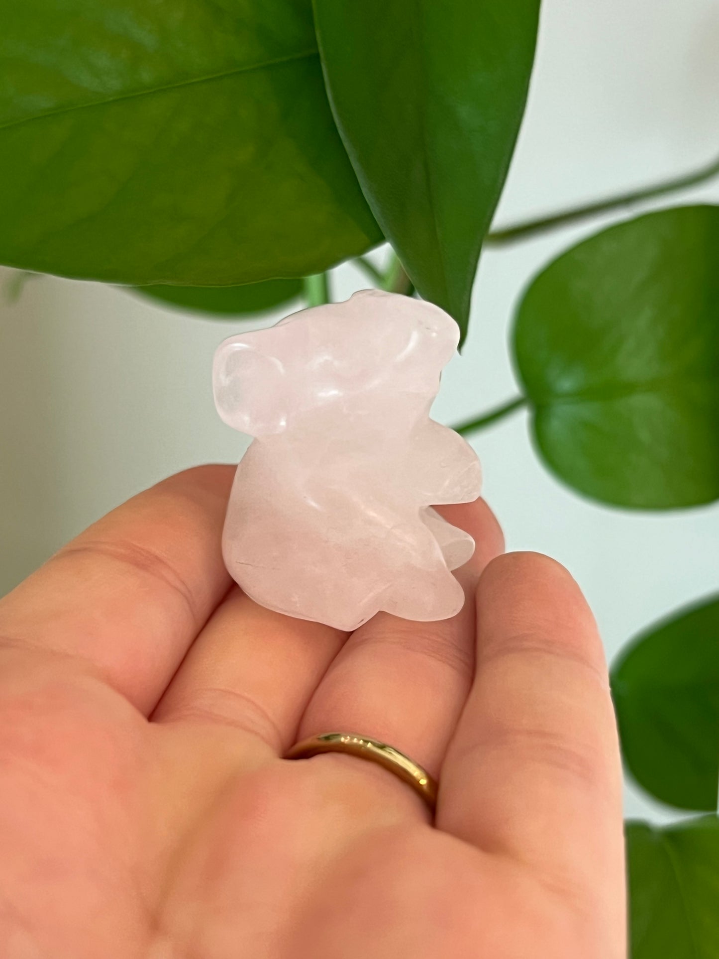 Rose Quartz Sitting Elephant