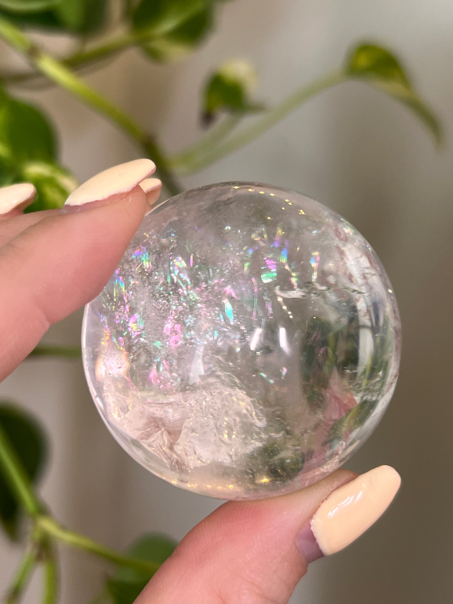 AAA Quality Rainbow Flash Clear Quartz Sphere