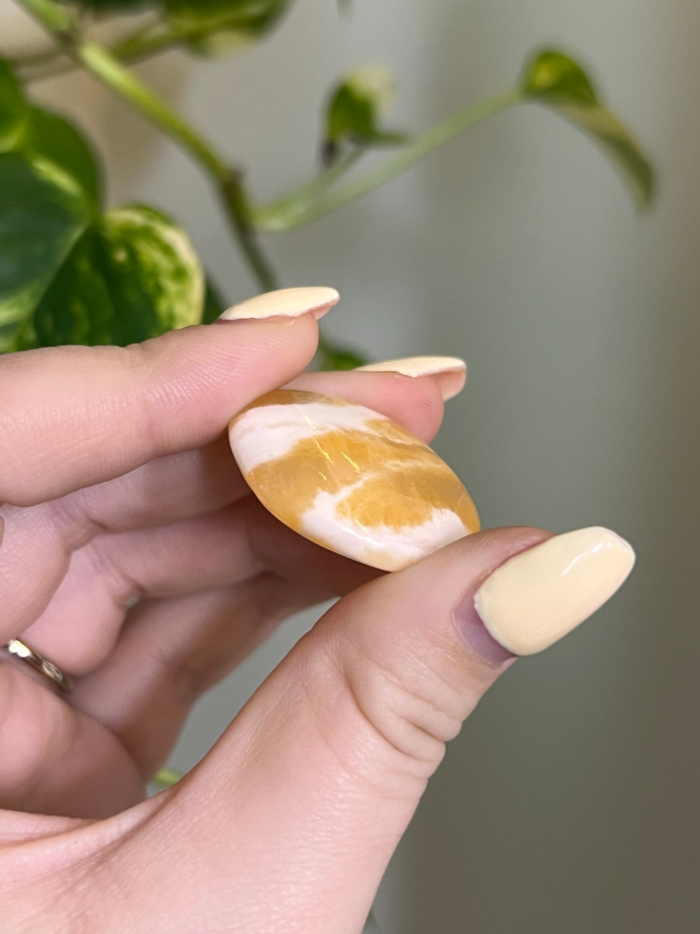 Orange Calcite Button