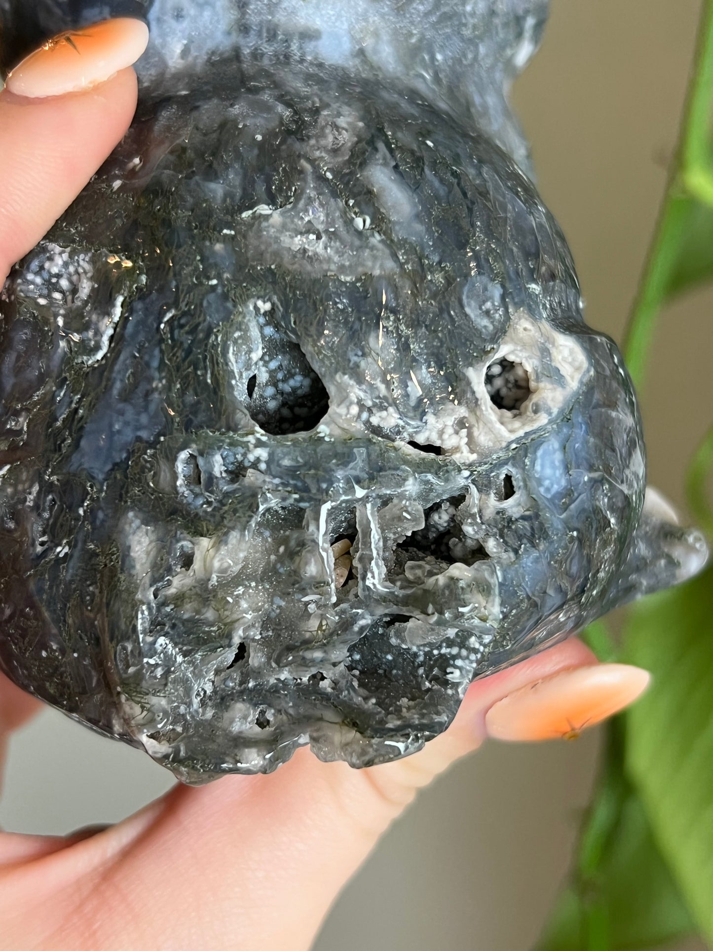 Moss Agate Large Cat