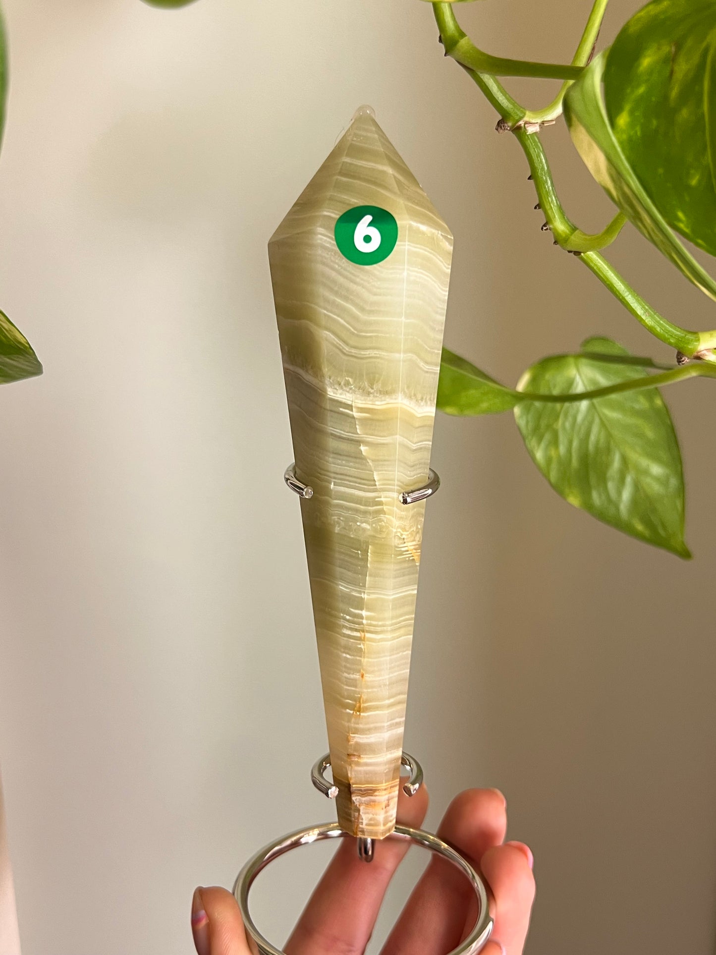 Green Banded Onyx Wand - 6