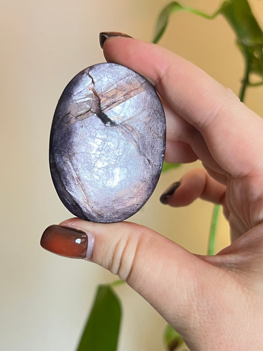 Flashy Lepidolite Medium Palm Stone