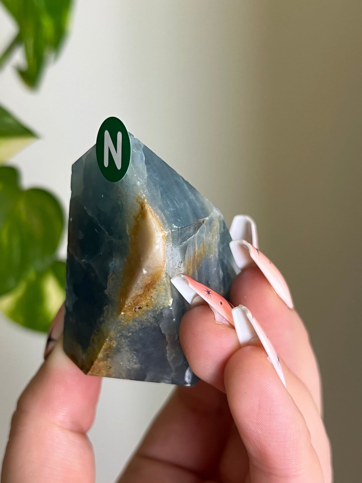Blue Lemurian Aquatine Calcite Gusher - N 🍬