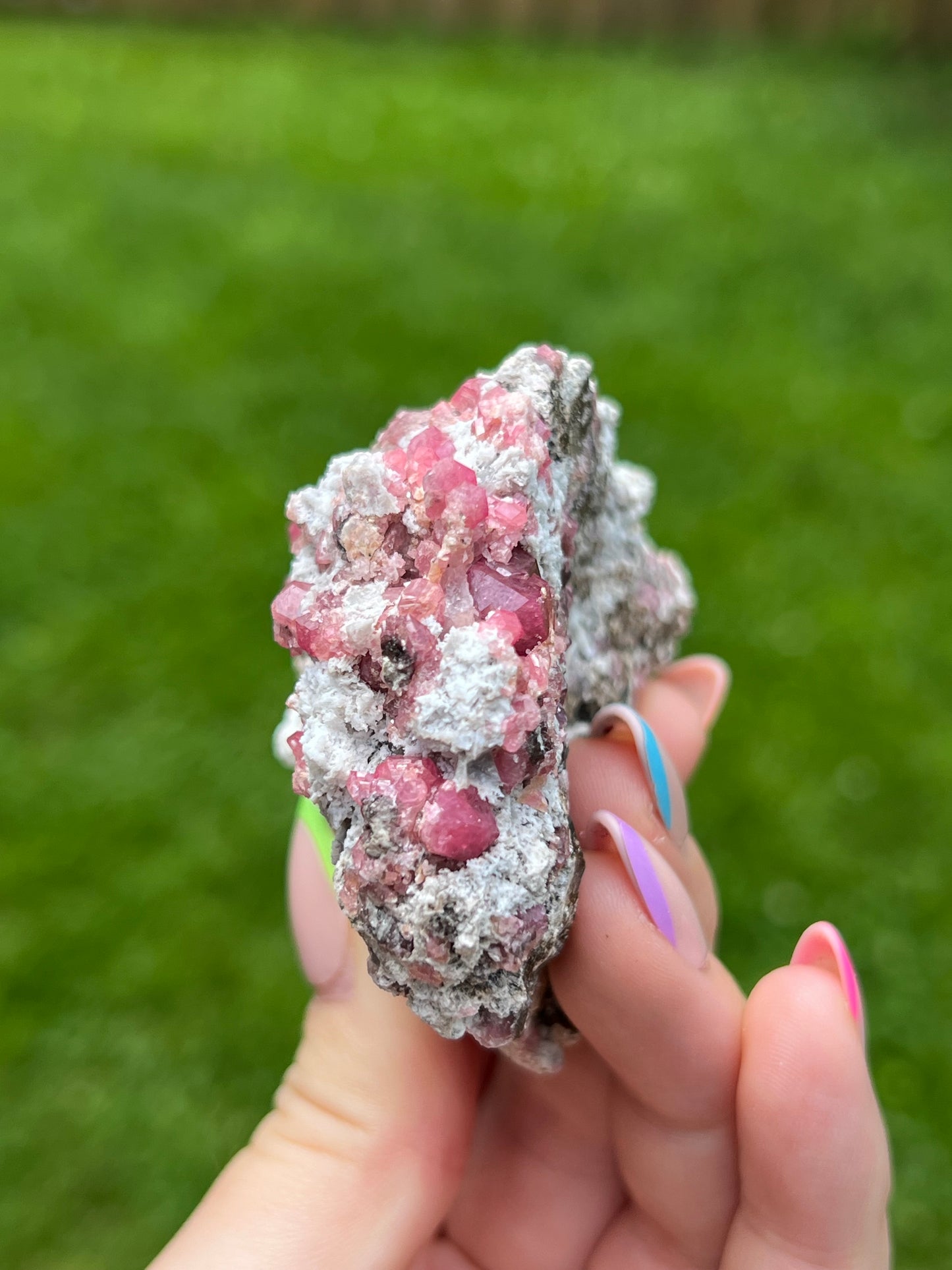 Pink Garnet on Matrix