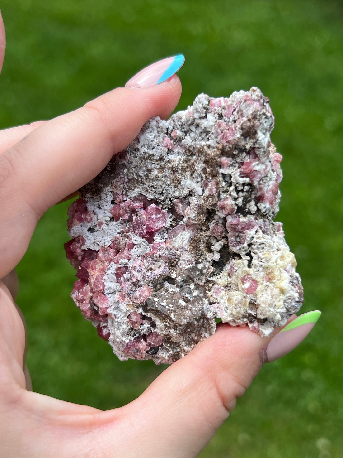Pink Garnet on Matrix