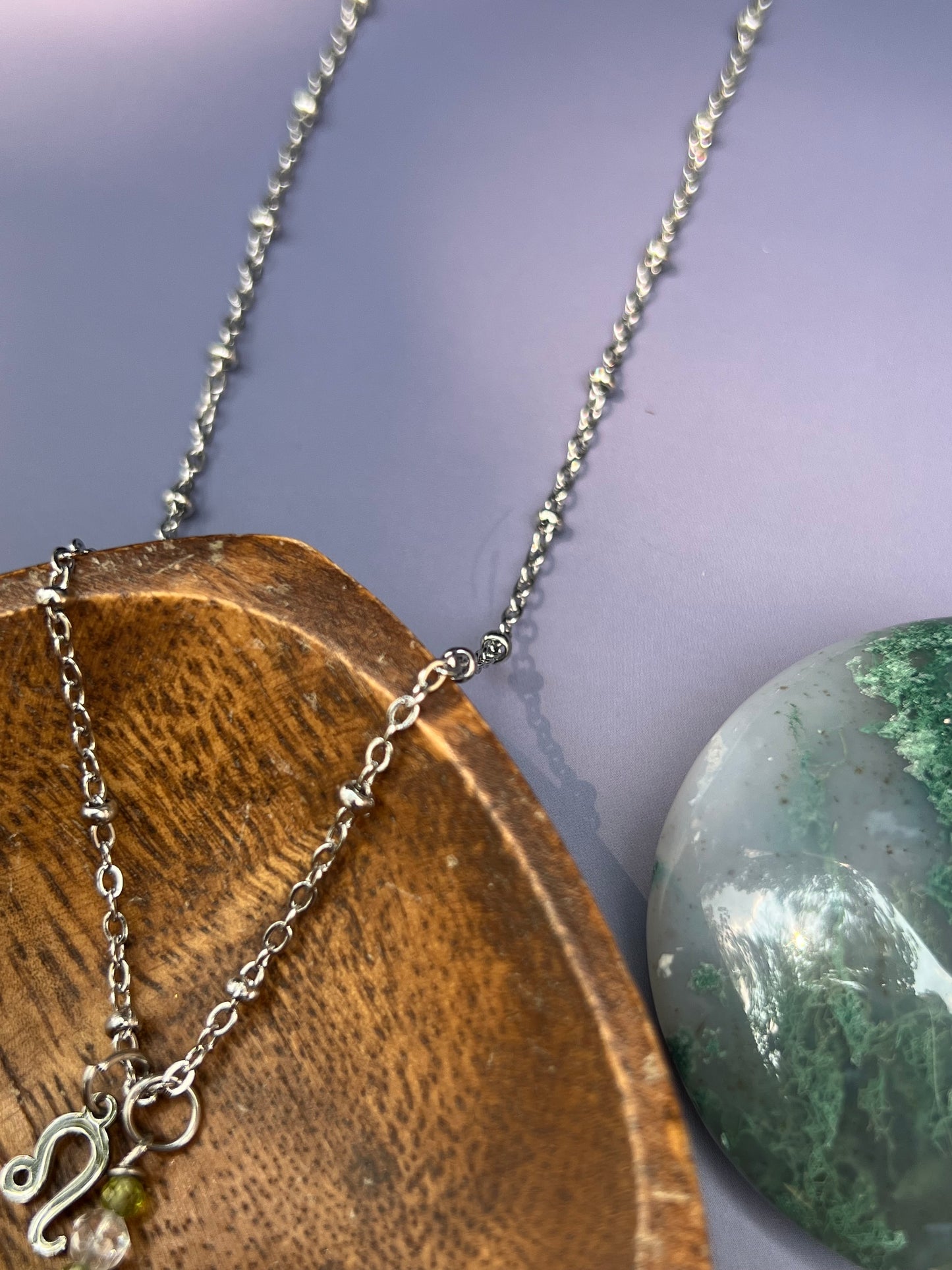 Leo - Zodiac Sign Gemstone Silver Necklace