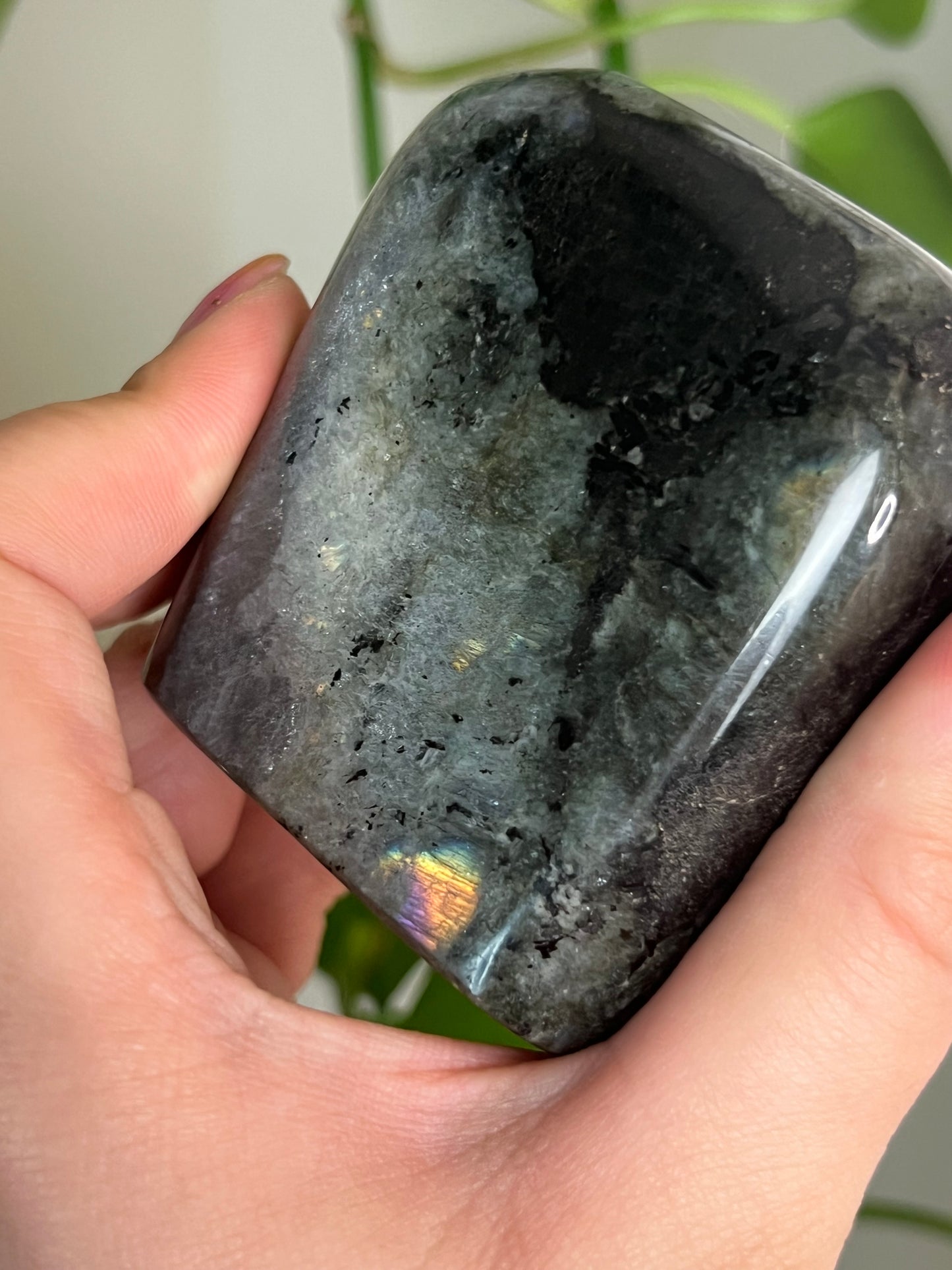 Flashy Pink and Orange Labradorite Freeform - N