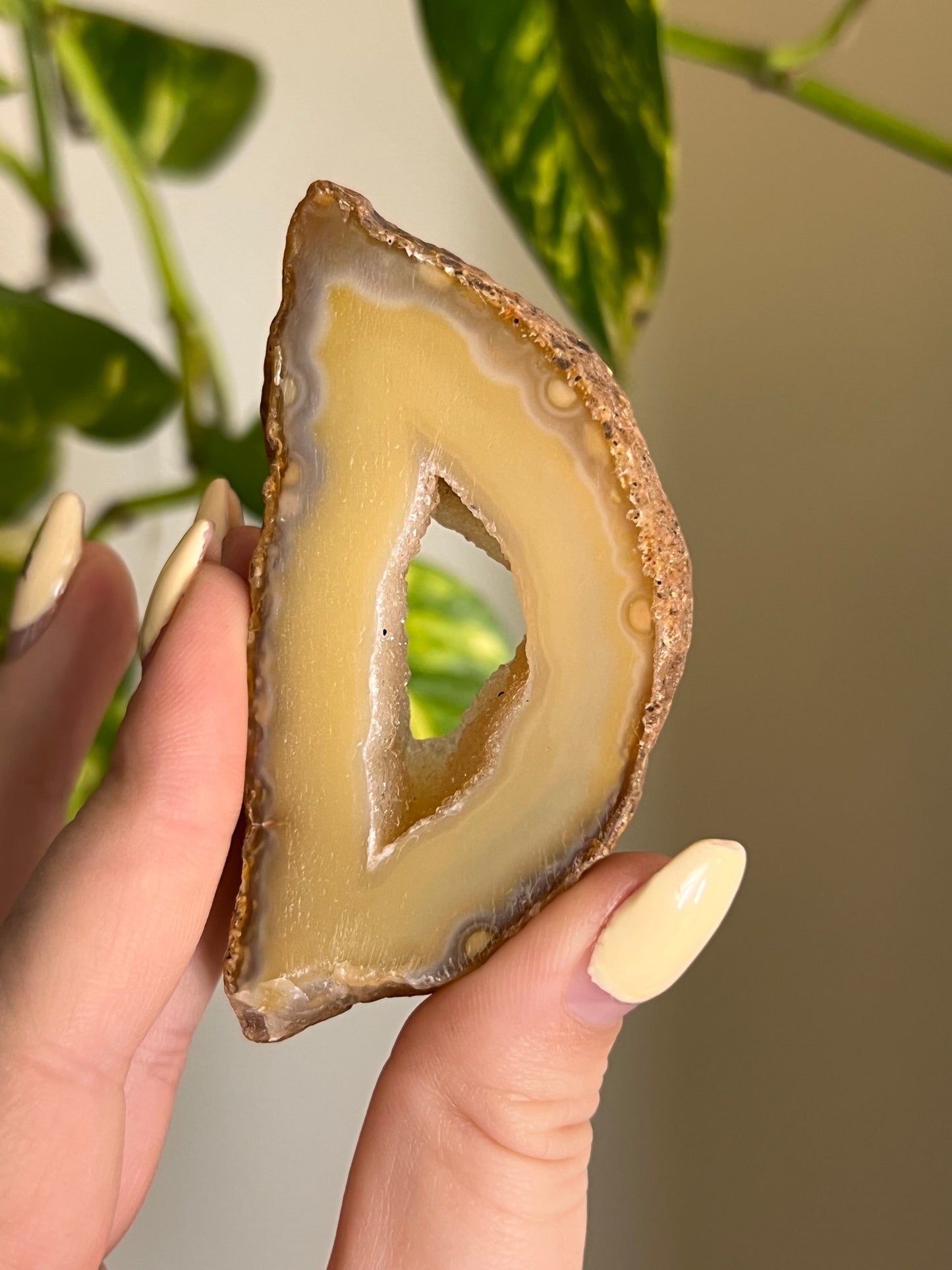 Peachy Druzy Agate Slice - D