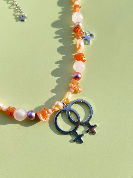Sapphic Princess 🎀 Pearl Necklace - OOAK