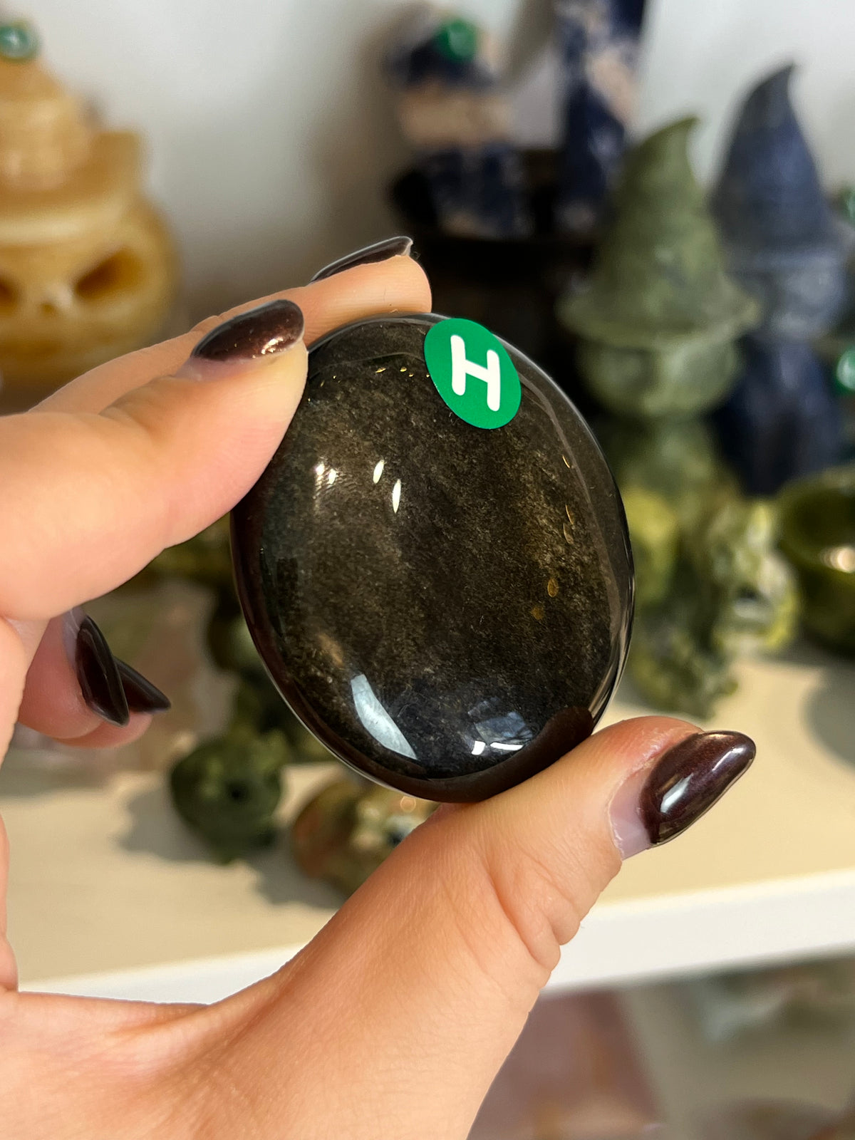 Gold Sheen Obsidian Flat Stone - H