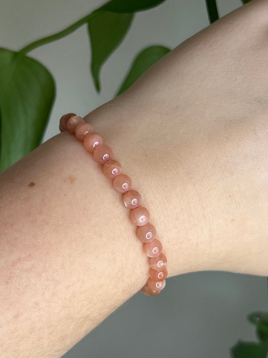 Peach Moonstone Bracelet