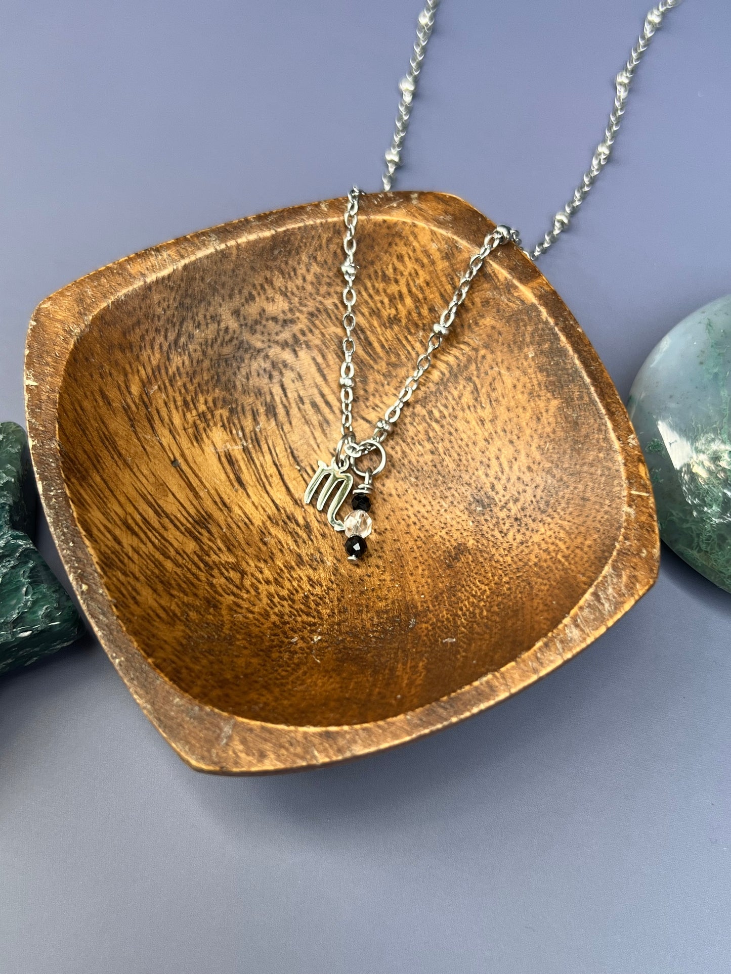 Scorpio - Zodiac Sign Gemstone Silver Necklace