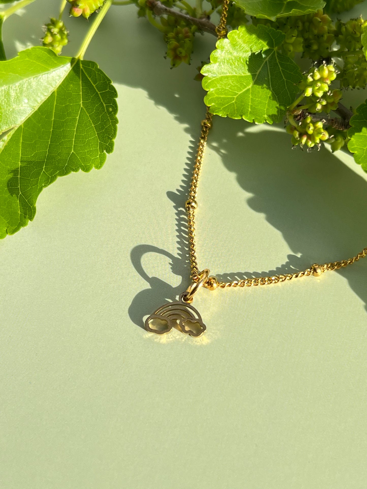 Dainty Gold Rainbow Necklace