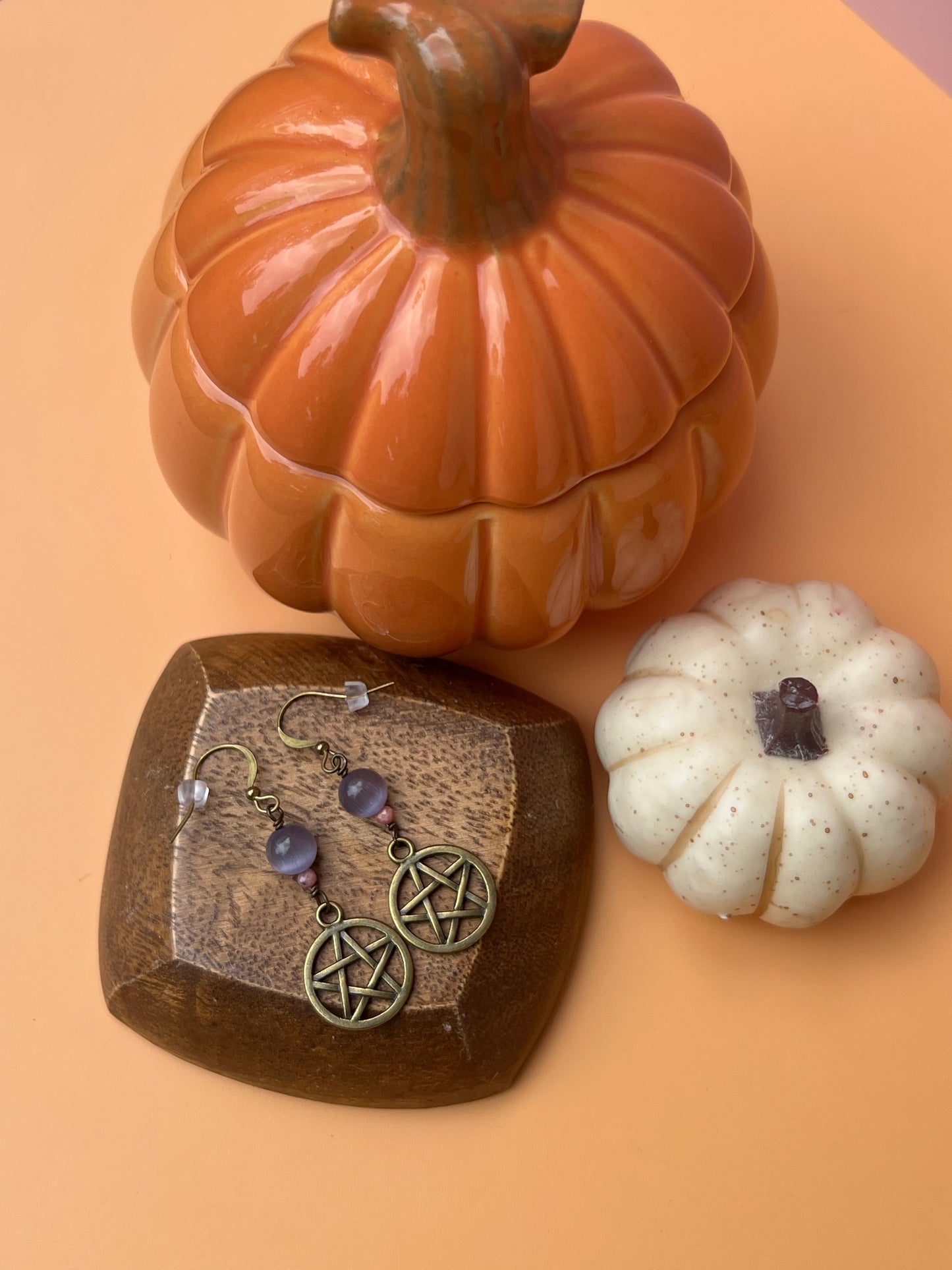 Lavender Pentacle of Life Earrings