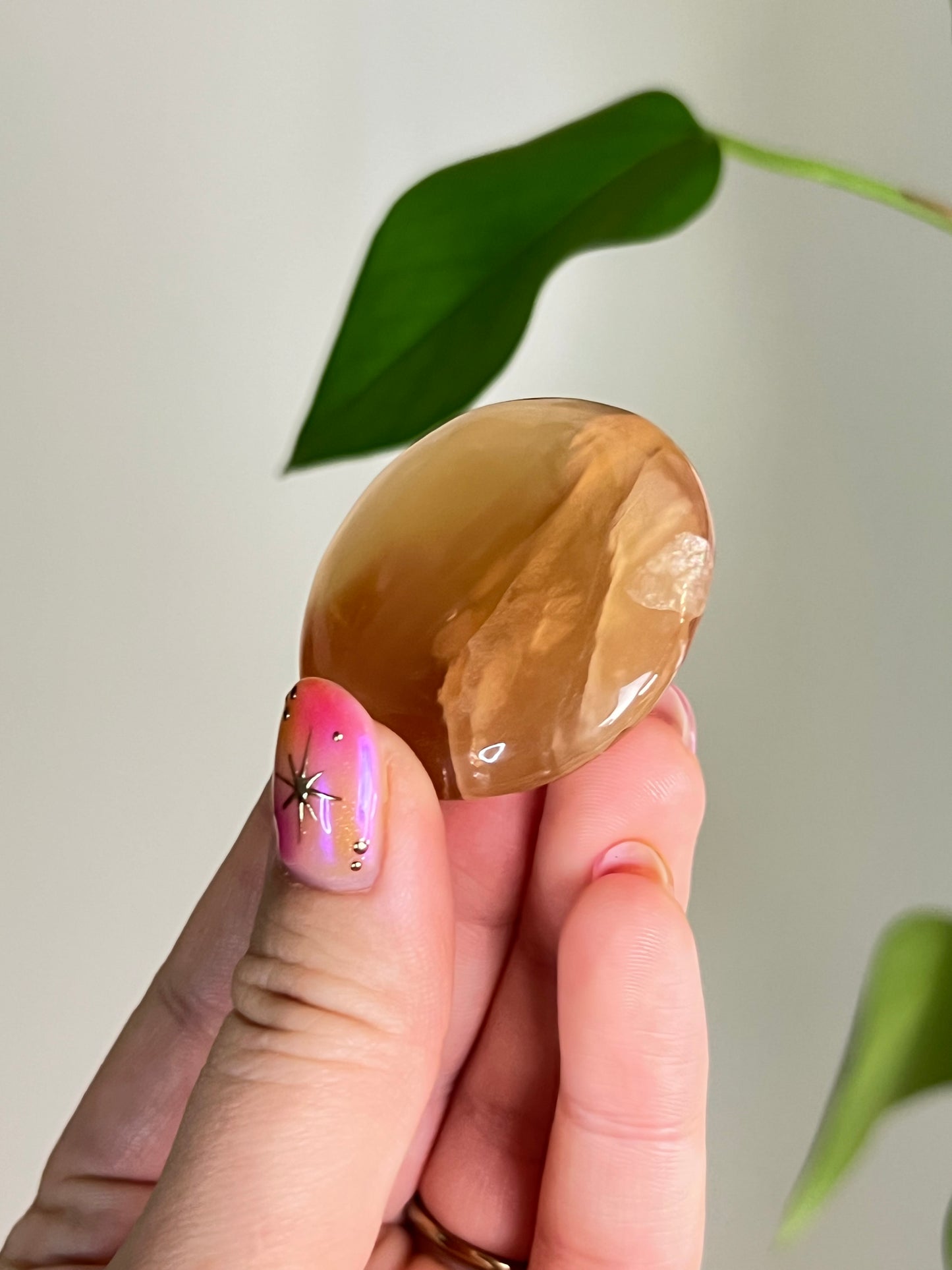 Honey Calcite Small Flat Stone