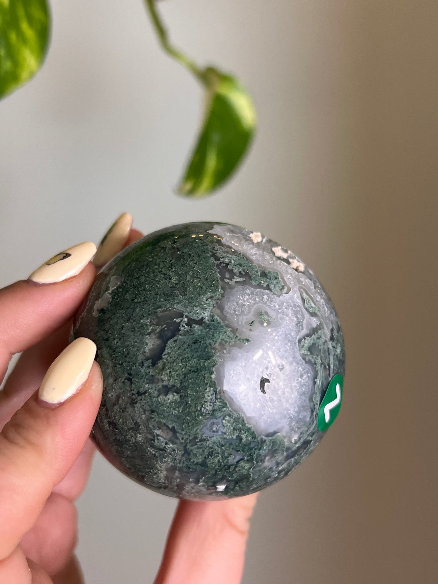 Moss Agate Druzy Sphere - Z