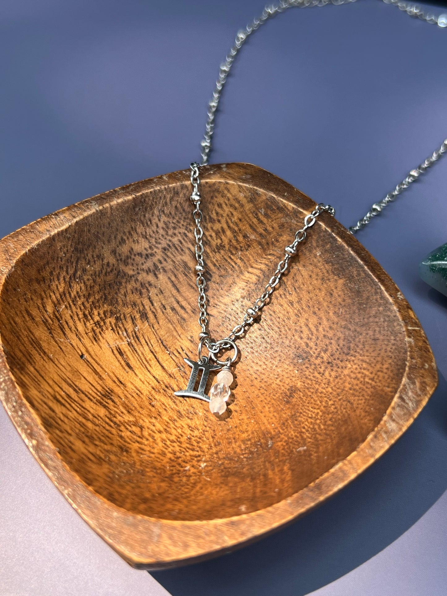 Gemini - Zodiac Sign Gemstone Silver Necklace