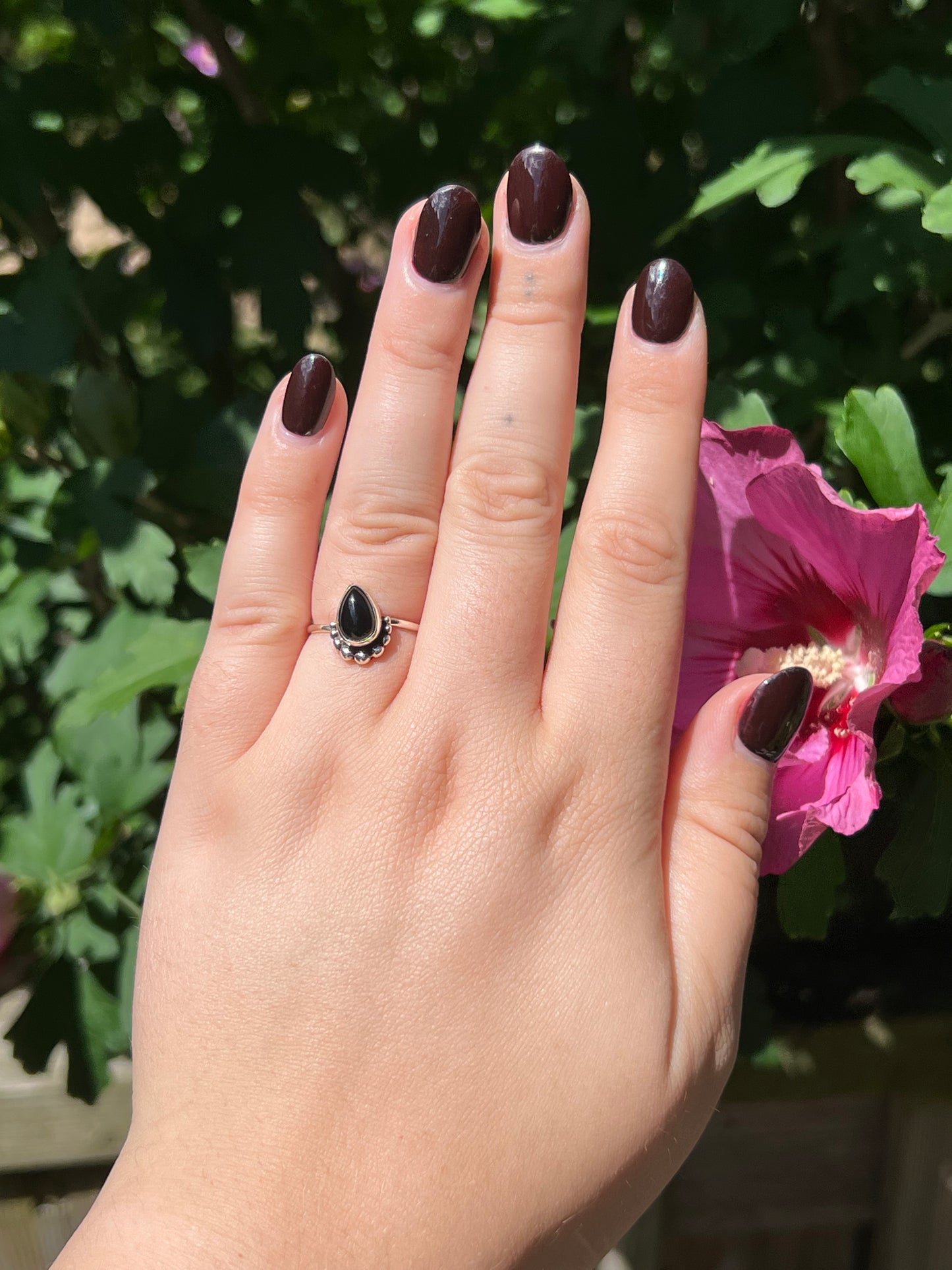 Black Onyx Sterling Silver Ring | Size 6