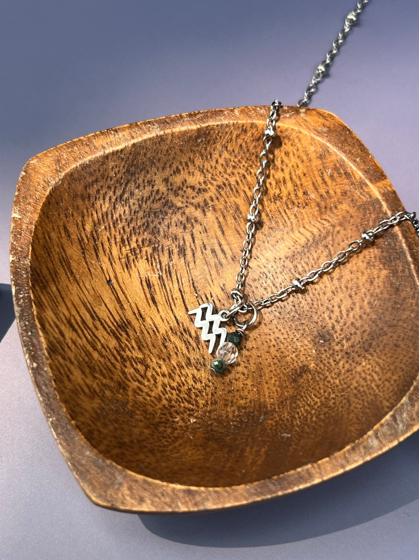 Aquarius - Zodiac Sign Gemstone Silver Necklace