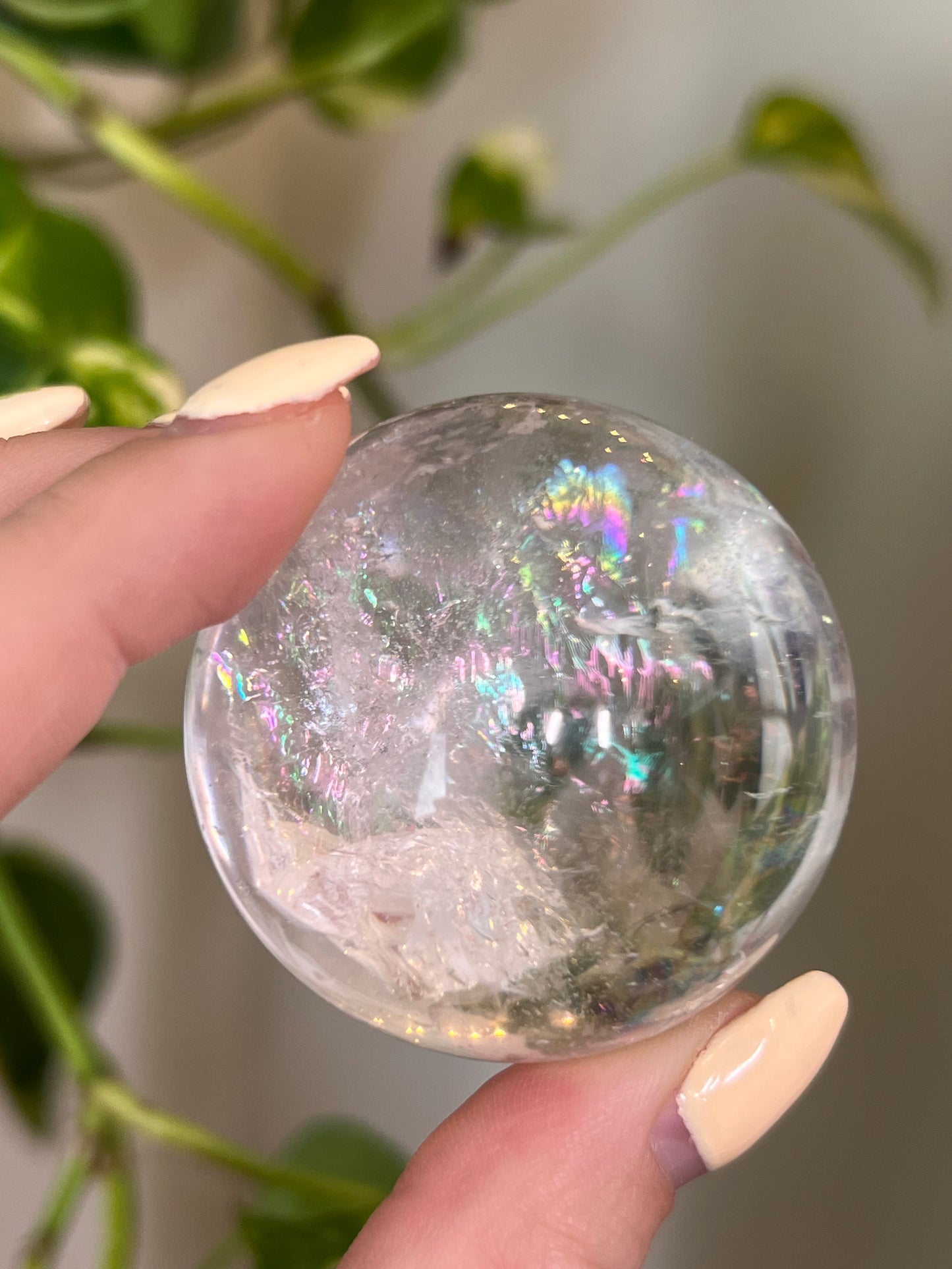 AAA Quality Rainbow Flash Clear Quartz Sphere