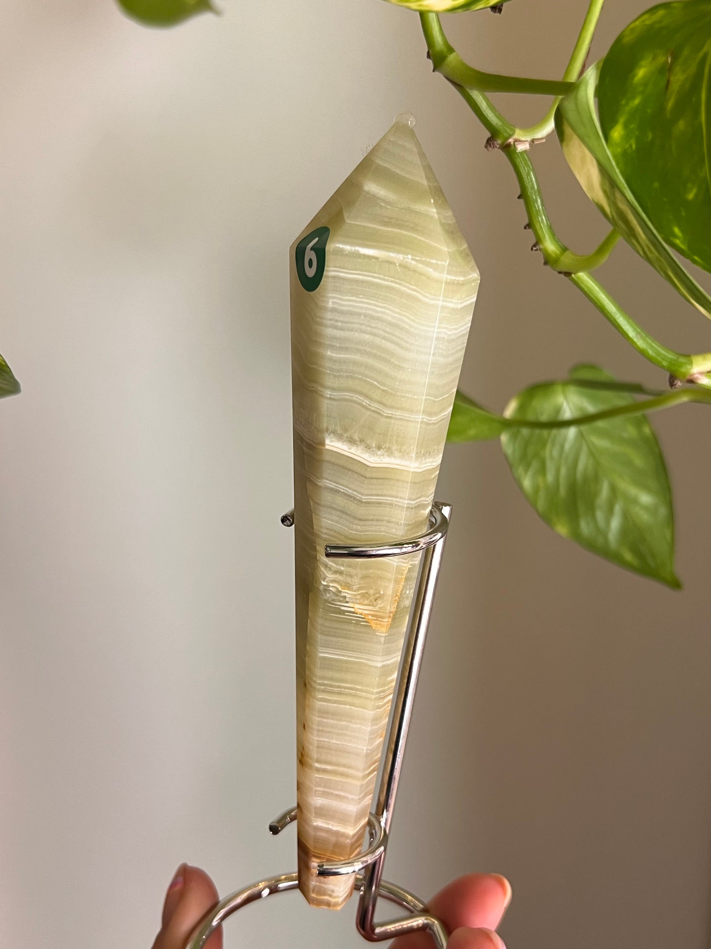 Green Banded Onyx Wand - 6