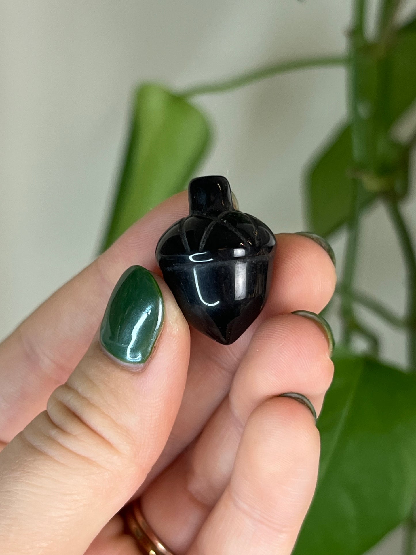 Black Obsidian Acorn