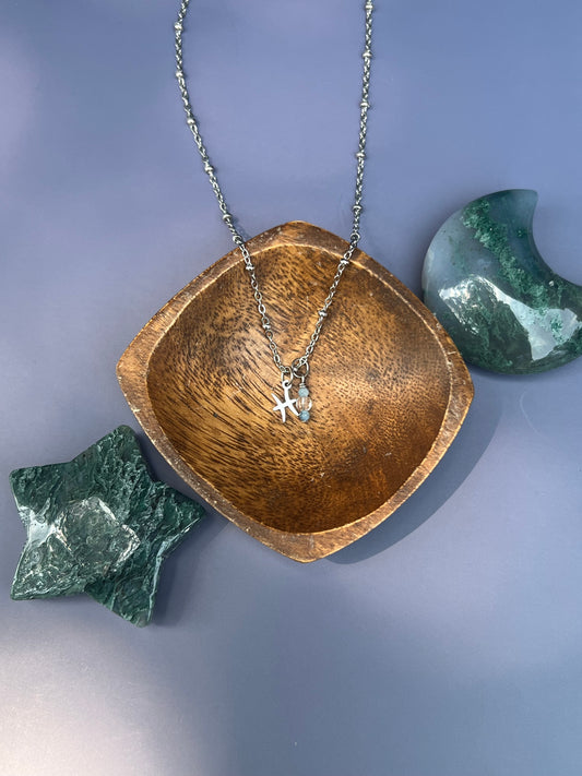 Pisces - Zodiac Sign Gemstone Silver Necklace