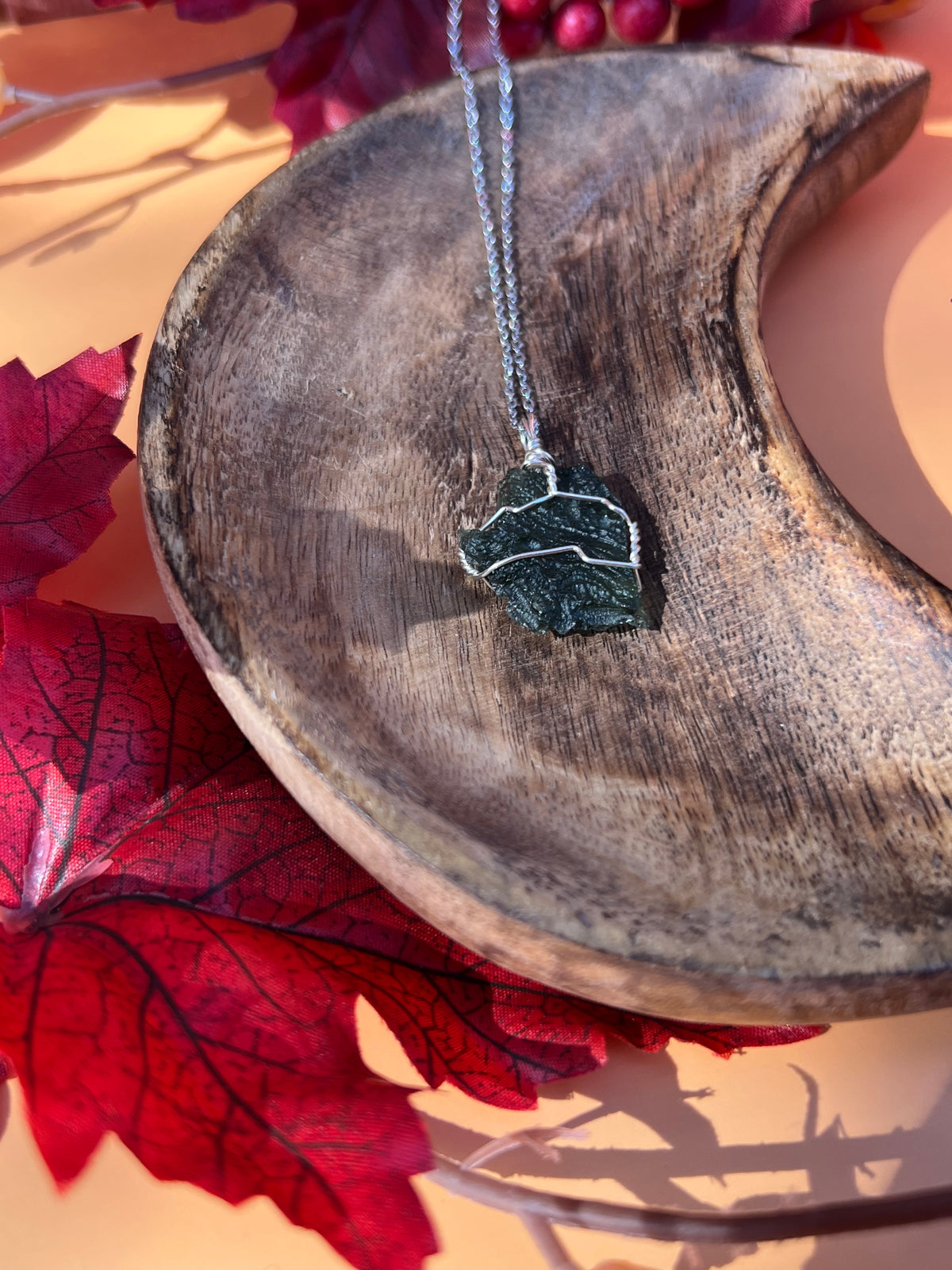 Moldavite *Rare* Wrapped Silver Necklace🌌
