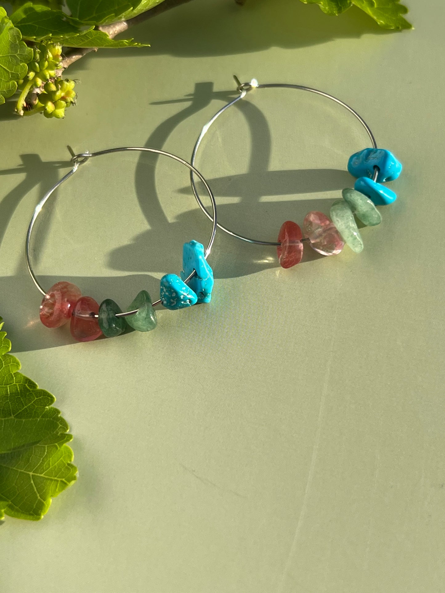 Polysexual Pride Flag Hoop Earrings