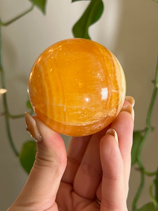 Orange Calcite Sphere R