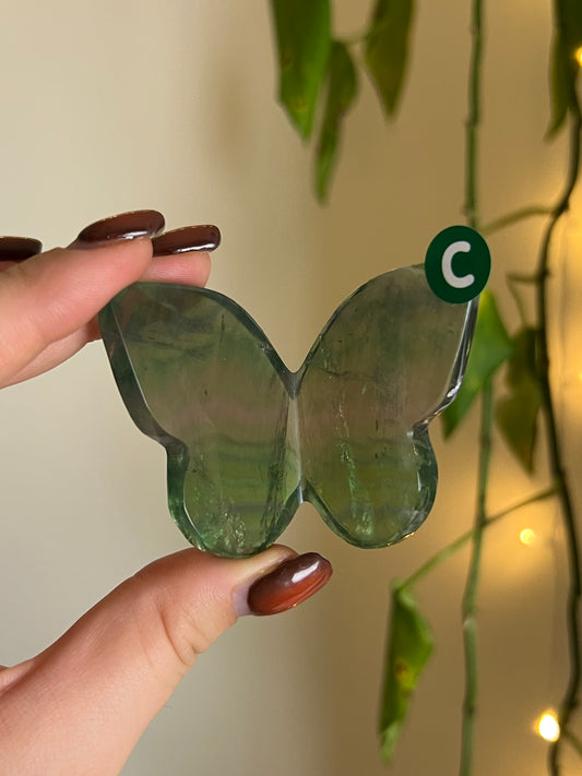 Green Fluorite 3D Butterfly - C