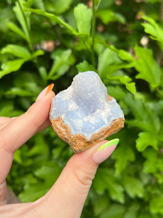 Druzy Blue Lace Agate Geode - A