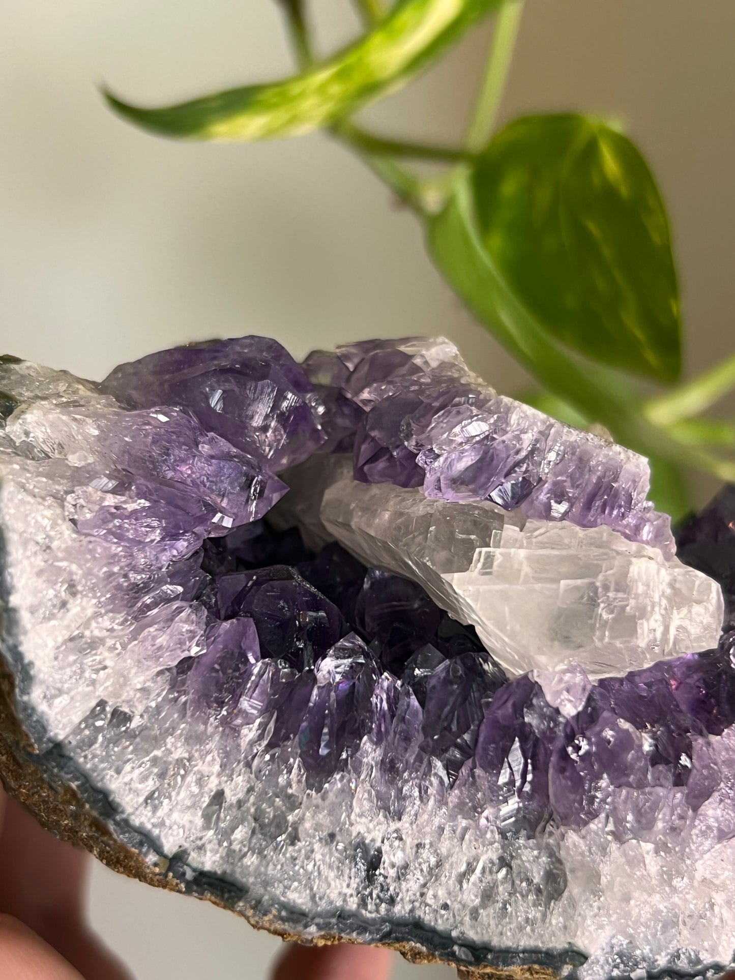 Amethyst and Calcite Cluster