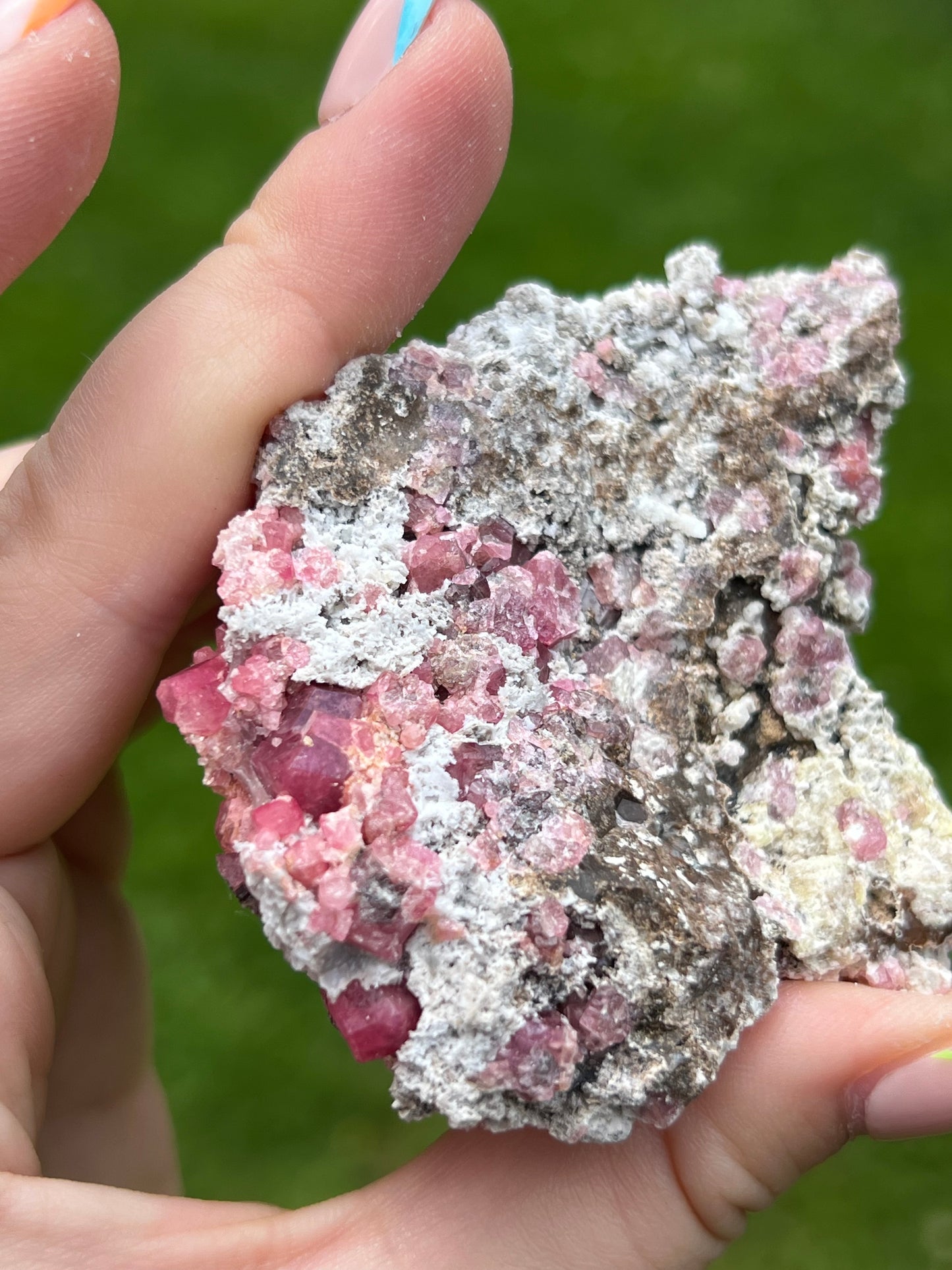 Pink Garnet on Matrix