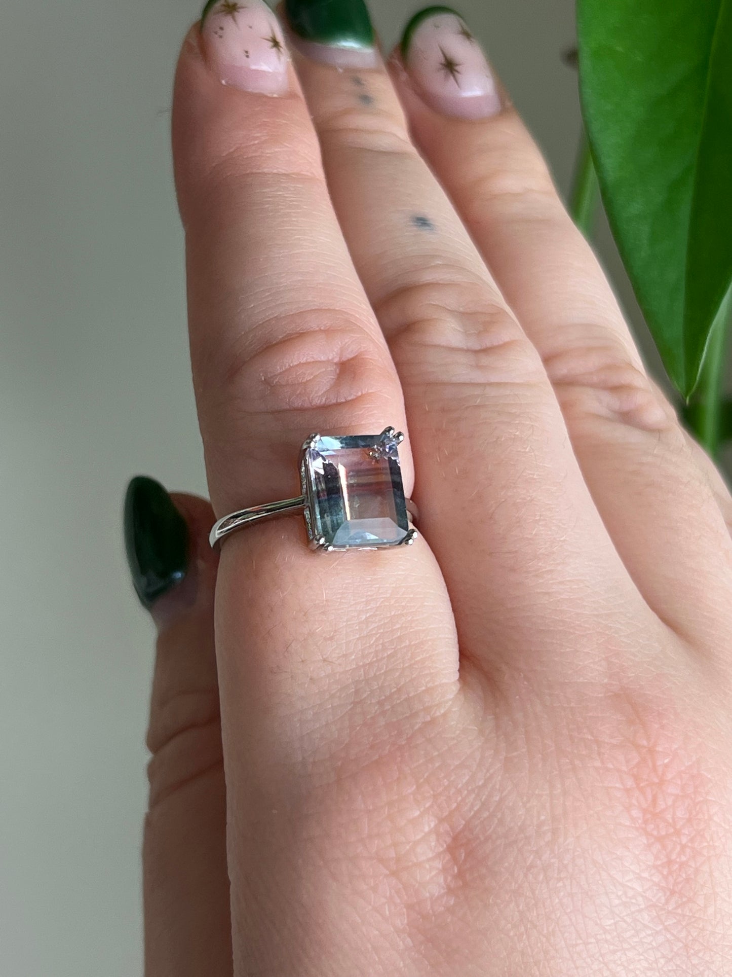 Fluorite Sterling Silver Ring | Adjustable