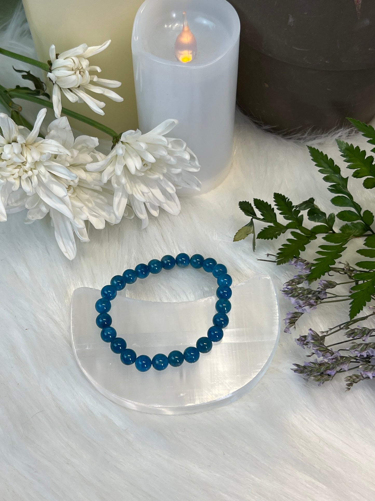 Blue Apatite 7mm Bracelet