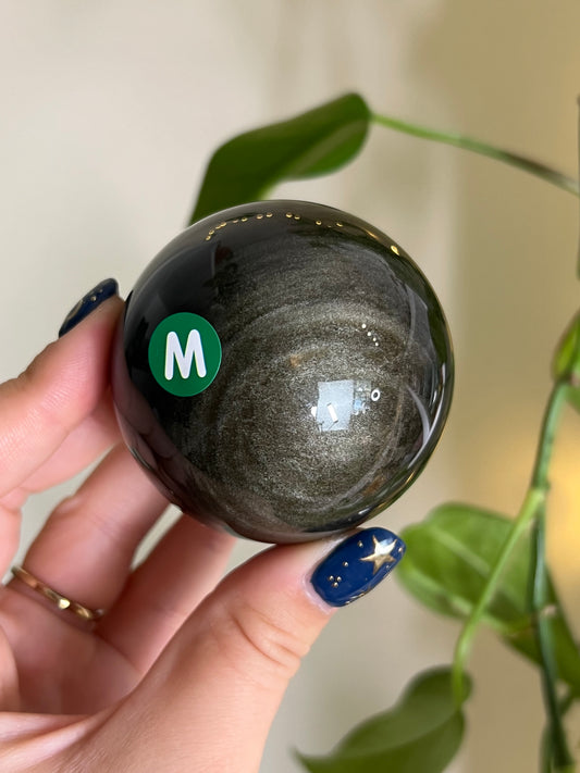 Gold Sheen Obsidian Sphere - M