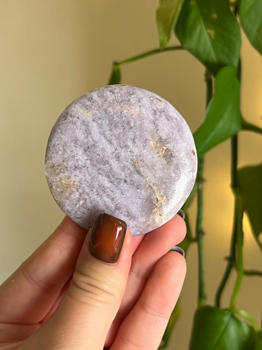 Lavender Lepidolite Medium Flat Stone