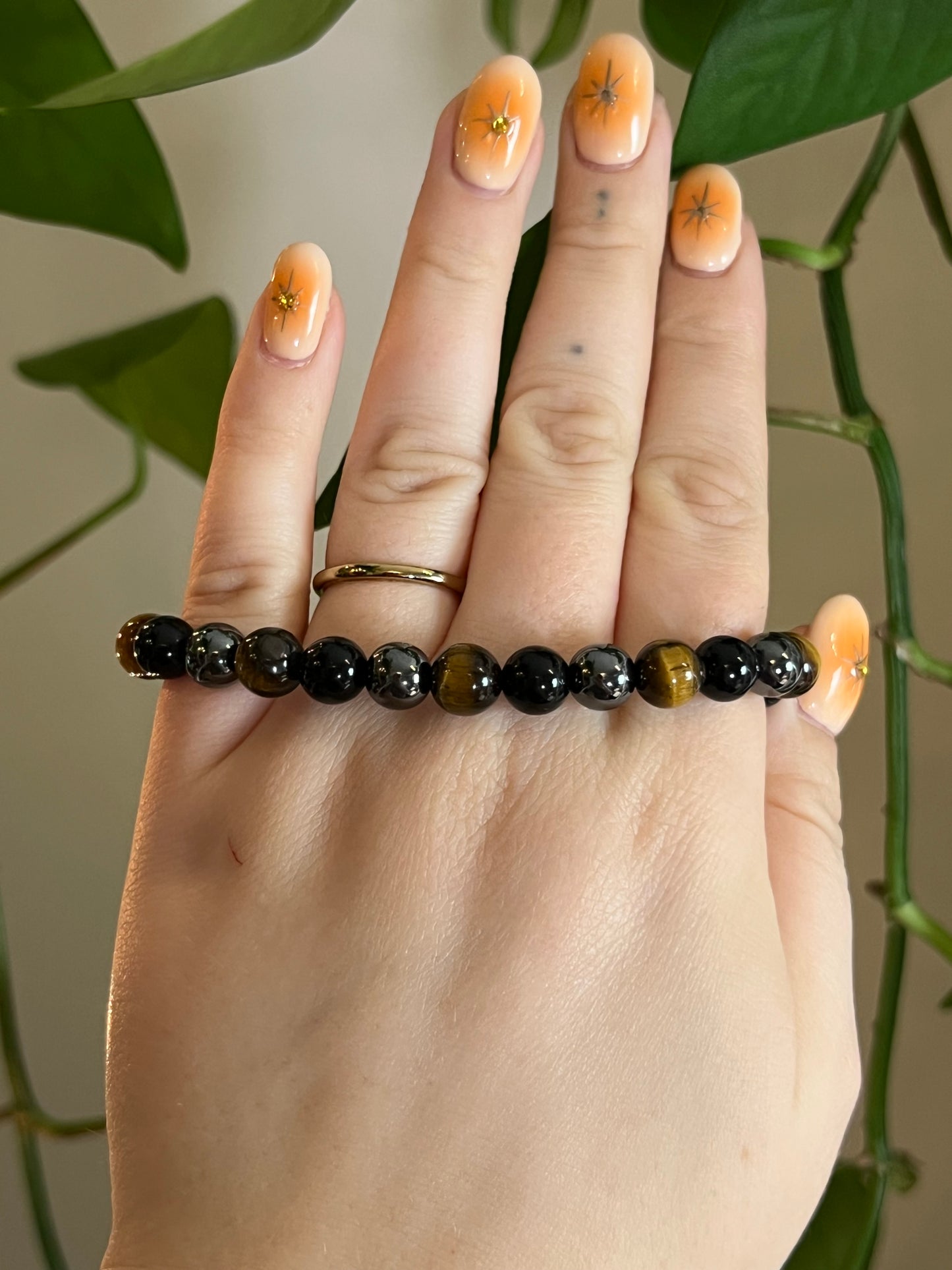 Hematite, Tigers Eye and Onyx Bracelet